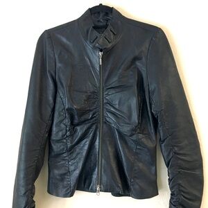 Arden B 100% Leather Jacket Medium Vintage Y2K Biker Goth Grunge Moto